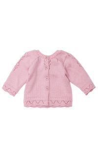 Różowy sweterek z ażurowymi wzorkami