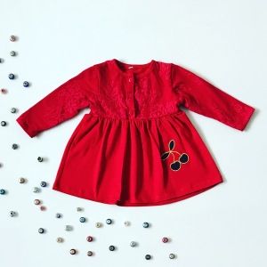 Bluzka red cherry z długim rękawem dla dziewczynki 56-92 cm