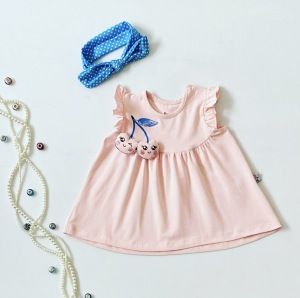 Bluzka pink cherry z krótkim rękawem dla dziewczynki 56-92 cm