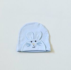 Czapeczka błękitna królik dla chłopczyka