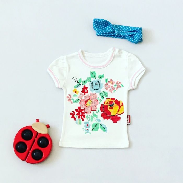 T-shirt flower dla dziewczynki 56-92 cm
