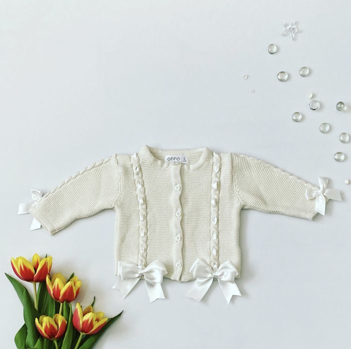 Sweterek Mimi beżowy dla dziewczynki 56-92 cm