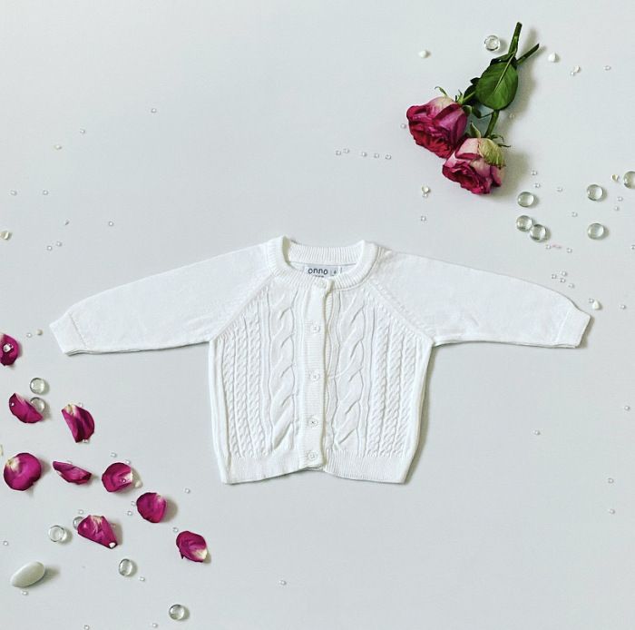 Sweterek Sisi biały dla dziewczynki 56-92 cm
